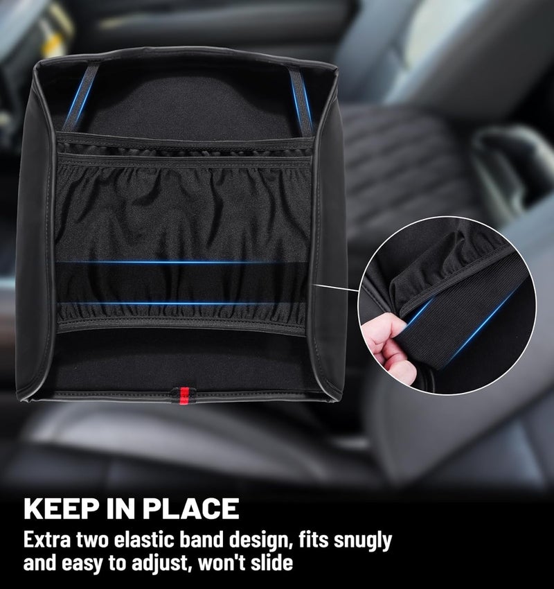 Sinvanho Center Console Armrest Cover for Chevy Chevrolet Silverado/GMC Sierra 2019-2024 2025, Tahoe & Suburban & Yukon 2021-2025, PU Leather Middle Console Cover Protector Pad, Truck Interior Accessories - Image 4
